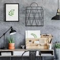 thumbnail image 3 of Magazine Holder Hanging Wall Mounted Newspaper Rack Magazine Book Document File Organizer Basket Metal, 3 of 5