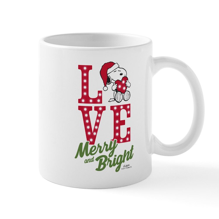 Snoopy Merry Ceramic Mug 11oz - Lead-Free, Dishwasher & Microwave Safe - View #3