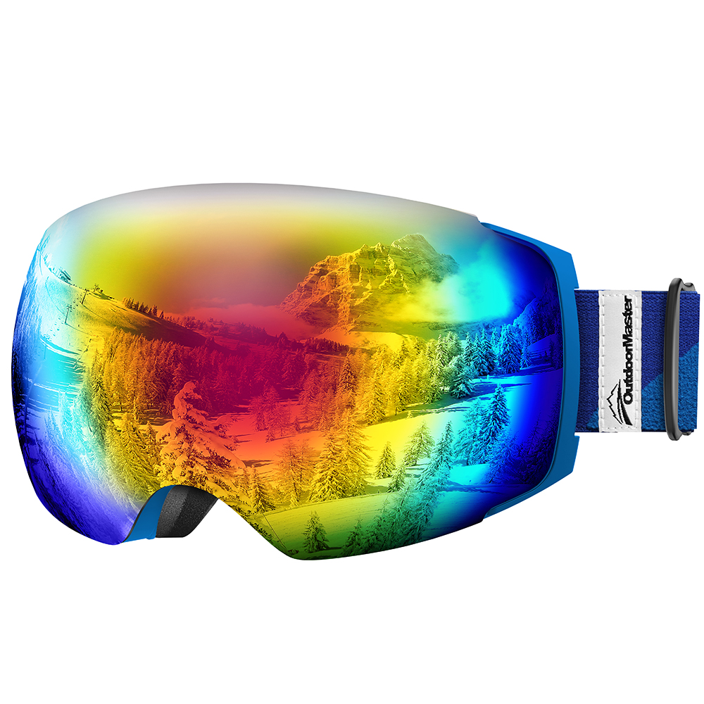 Masque De Ski OutdoorMaster Pro – Sans Monture, Lentille Interchangeable – UV400, Antibuée – Compatible Lunettes Et Casques – Pour Hommes, Femmes, Enfants