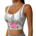 thumbnail image 2 of Balery Vintage Wood with Floral Sujetadores deportivos con espalda cruzada para mujer, acolchados, sin costuras, de alto impacto, ideales para yoga, gimnasio, entrenamiento y fitness.-XX-Large, 2 of 8