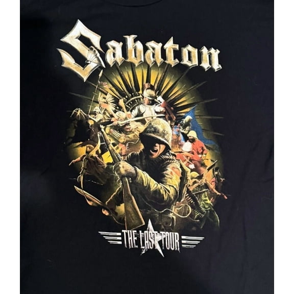 RARE Sabaton The Last Tour 2017 T-shirt Black Short Sleeve All Sizes S-5XL