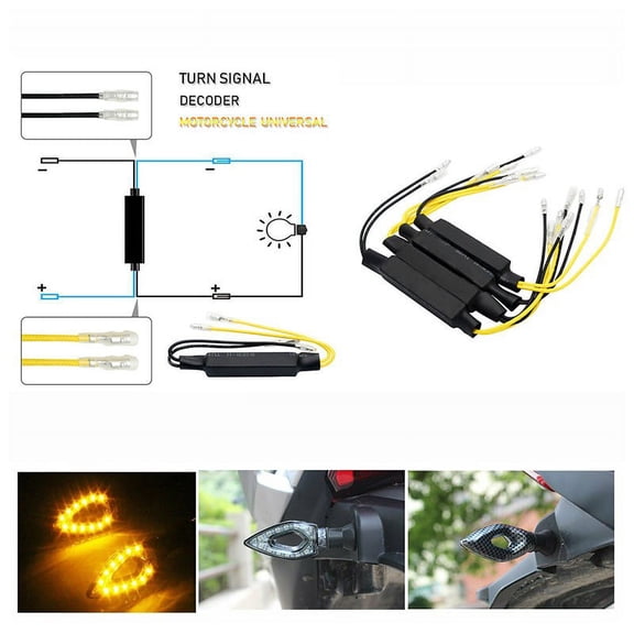 Motorcycle Flasher LED Turn Signal Lights Cement Indicator Load Resistor 12V 21W Fault Decoder Solve Blinker Error