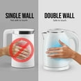 thumbnail image 5 of OVENTE Portable Electric Kettle Stainless Steel Instant Hot Water Boiler Heater 1.7 Liter 1100W Double Wall Insulated Fast Boiling with Automatic Shut Off for Coffee Tea & Cold Drinks, White KD64W, 5 of 13