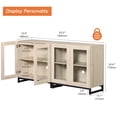 thumbnail image 2 of WAMPAT 63 Inch TV Stand with Glass Doors for 32-70 inch TVs, Modern Entertainment Center TV Console with Adjustable Shelves for Living Room, Bedroom,Beige, 2 of 10