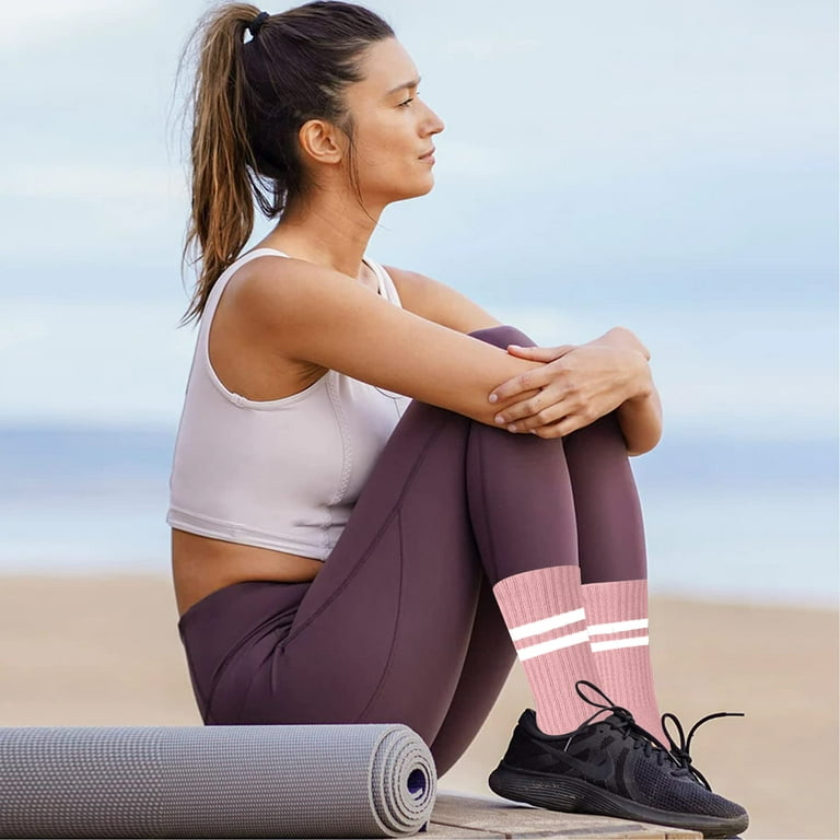 4 Pairs Yoga Socks with Grips for Women Non Slip Socks for  Barre,Ballet,Dance,Workout Anti Skid Crew Pilates Socks