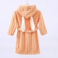 thumbnail image 4 of ZACPNCV Girls Fleece Robe Boys Hooded Bathrobe Soft Flannel Robe For Kids Orange 3-12 Years, 4 of 5
