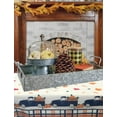 thumbnail image 3 of Serafina Home Thanksgiving Fall Flannel Back Vinyl Tablecloth: Farmhouse Blue Pumpkin Truck Border with Colorful Leaves 52" x 90", 3 of 3