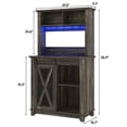 thumbnail image 7 of ANPOO 31.5"W Farmhouse Coffee Bar Cabinet Wine Rack and Storage, Tall Wine Bar Cabinet with 2 Tier Storage Hutch, Buffet Cabinet with LED Light and Glass Racks for Kitchen Dining Room, 7 of 7
