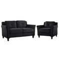 thumbnail image 1 of Ensemble de 2 Pcs Hartford en Microfibre Comprenant un Causeuse et une Chaise, Noir, 1 of 3