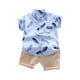 thumbnail image 1 of Odeerbi 1-5 Años Niños Verano Conjuntos Algodón Manga Corta Camisa Pantalones Cortos Conjunto Stand Up Cuello Camisa Cintura Elástica Pantalones Cortos Conjunto Dos Piezas, 1 of 4
