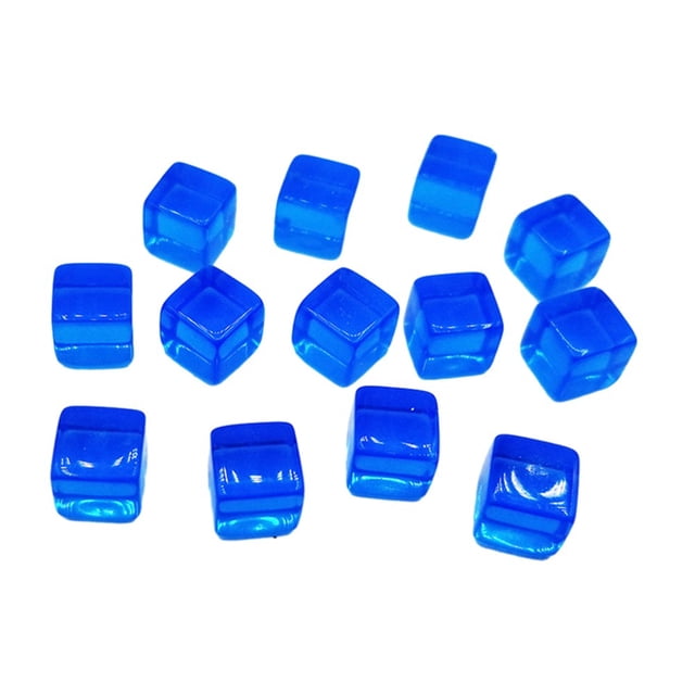 SPRING 200Pcs/Set 8mm Transparent Square Corner Cube Colorful Clear Solid Color Dice Chess Piece Right Angle For DIY Board Game blue