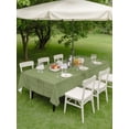 thumbnail image 5 of 60x120 Inch Outdoor Tablecloth with Umbrella Hole Zipper Rectangle Farmhouse Green Rectangular Tablecloths Outside Waterproof Boho Vintage Country Woven Texture Patio Table Cloth Cover for Picnic, 5 of 8