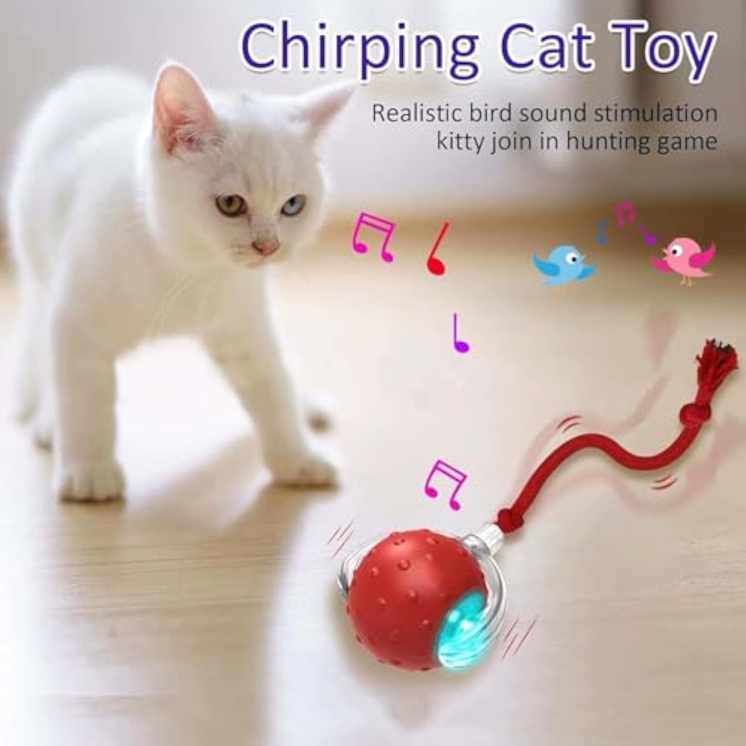 3PCS Tiny Ball Dog Toy, Tinyfetch Interactive Motion Dog Cat Toys Balls,360°Smart Automatic Rolling Electric Dogs Ball Toy with Birdsong, Fast Moving Toy for Dog and Cat,Tough Chew Proof