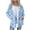 Light Blue, variant on Women's Hooded Jackets Loose Comfortable Long Sleeve Outerwear with Pockets Casual Dot Printing Zip Up Fleece Jackets
