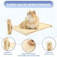 thumbnail image 4 of Suction Cup Folding Cat Window Perch No Drilling Wood Frame Cat Window Hammock for Indoor Living Room Bedroom, 4 of 10