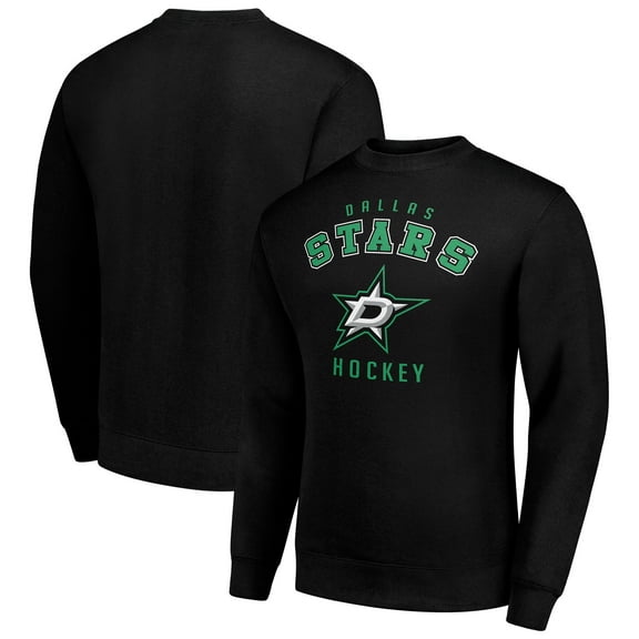 Men's Starter  Black Dallas Stars Team Logo Fleece Pullover Sweatshirt