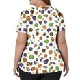 thumbnail image 4 of HAJWOH Womens Halloween Scrubs Short Sleeve Nursing Uniforms Funny Pumpkin Bat Spider Print Medical Scrub Fashion V Neck Scurbs White XXL, 4 of 5