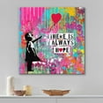 thumbnail image 3 of IDEA4WALL Canvas Print Wall Art Girl with Heart Balloon Banksy Spray Paint Graffiti & Street Art Abstract Illustrations Modern Art Decorative Bohemian Multicolor for Rooms - 24"x24", 3 of 5