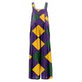 thumbnail image 4 of FrzhBrz Mardi Gras Pants for Women Wide Leg Jumpsuit Pants Cotton Linen Jumpsuit Loose Causal Pants, 4 of 6