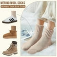 thumbnail image 4 of 5 Pairs Women's Solid Mid-Calf Socks - Cozy Fall Ankle Socks for Boots & Leggings, Retro Slouchy Scrunch Knit Crew Socks, 4 of 7