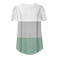 thumbnail image 5 of Puntoco Tops Blouses for women ,Tops for Women Trendy Summer Casual Cap Short Sleeve Basic Textured Solid Color Round Neck T Shirts Blouse Green S(S), 5 of 7
