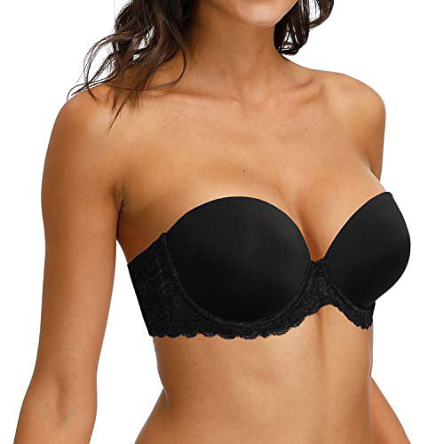 Vogues Secret Womens Strapless Full Figure Plus Size Bra Underwire Multiway Bras with Clear Straps