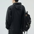 thumbnail image 3 of Timoontee Men's Sun Protection Jacket Hooded Long Sleeve Ice Silk Jacket Coat Solid Pocket Zip Up Jackets Outdoor Casual Workout Windbreaker Black L, 3 of 3