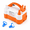 orange white, variant on Balloon Pump Electric Portable Dual Nozzle