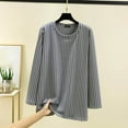 thumbnail image 2 of aidice Pajama Tops for Women Plaid Thermal Warm Crewneck Long Sleeve Tops Casual Loose Fitted Blouse, 2 of 7
