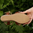 thumbnail image 3 of Footbed Sandals for Women Women's Fashion Casual Wrap-Around Buckle Summer Style Fashion Casual Color Matching Trend Eye-Catching Thick Bottom Wedge Heel Sandals Brown, 3 of 8