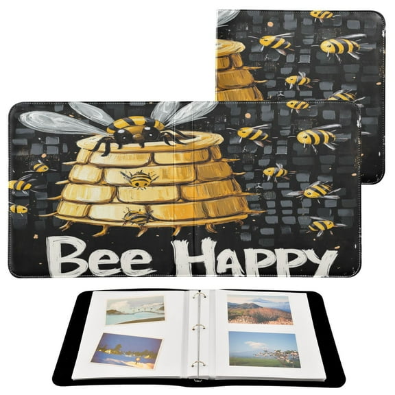 BZSMCE Photo Album Book Scrapbooking Cartoon Bee Pattern Printed Picture Album