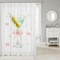 thumbnail image 2 of Manfei Minimalist Goblet Shower Curtain 72Wx72L,Bow Olive Border Bathroom Curtain, 2 of 5
