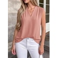 thumbnail image 3 of BTFBM Tank Top for Women Summer Spring Silk Satin V Neck Pleated Sleeveless Work Blouses Business Casual Outfits, 3 of 9