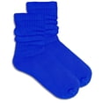 thumbnail image 5 of COUVER Women's Cotton Stretch Crew Length Slouch Socks Royal Blue 2 Pairs Size 9-11 (Womens), 5 of 7