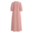 thumbnail image 6 of YuXingFu Plus Size Summer Dresses Mid-Length Collared Plus Size Womens Dress Short Sleeve A Line Casual Summer Pink XXL, 6 of 8