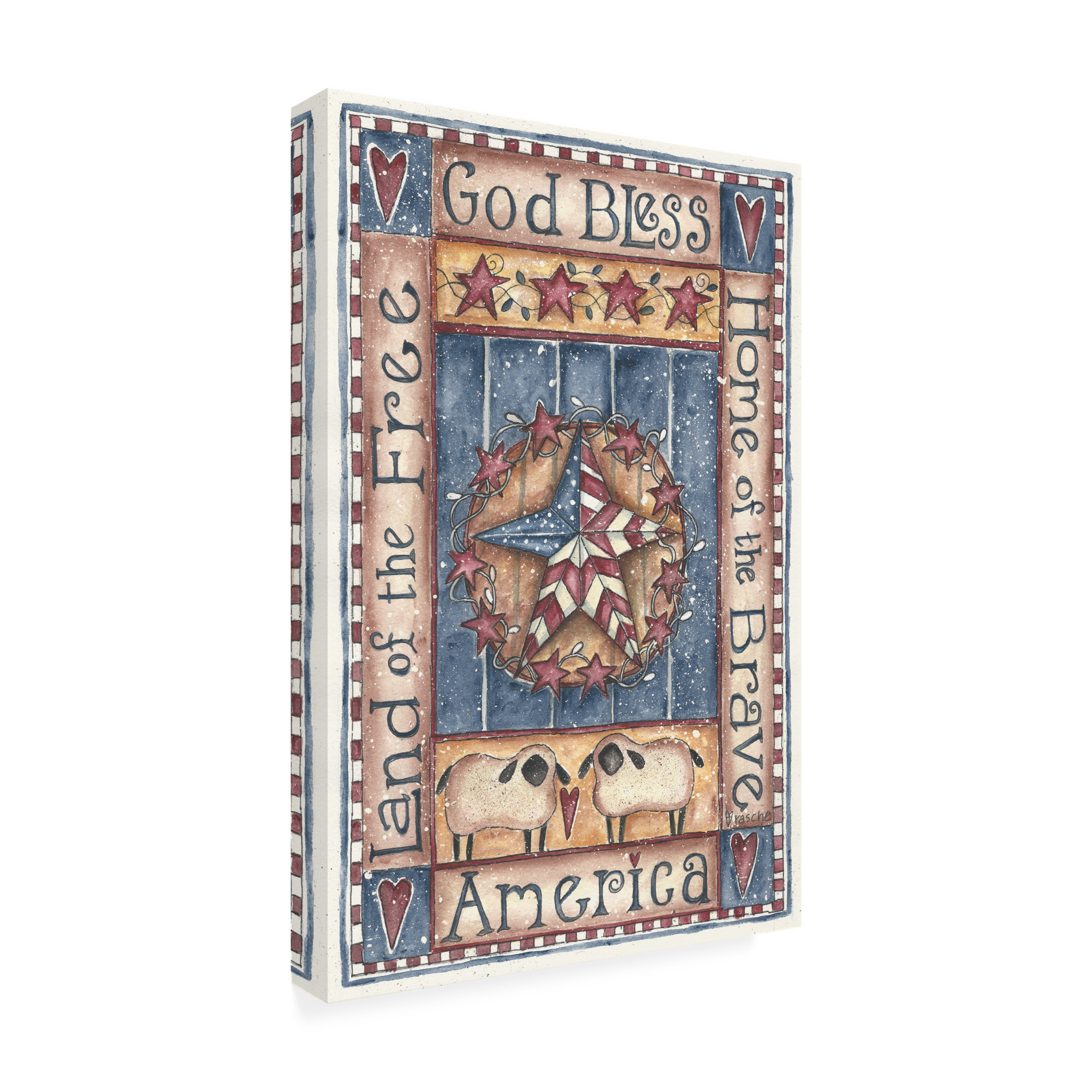 Trademark Fine Art 'God Bless America Home of The Brave' Canvas Art by Shelly Rasche