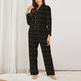 thumbnail image 2 of Lsque Red Poker Pattern Long Sleeve Pajama Set for Women - Soft 2-Piece Sleepwear and Loungewear Set with Pockets, Comfy Nightwear-Medium, 2 of 7
