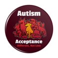 thumbnail image 1 of Autism Acceptance Different Not Less with Cute Dogs Pinback Button Pin, 1 of 4