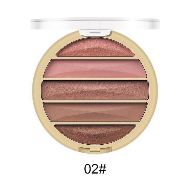 5 colores brillo mate sombra de ojos polvo maquillaje sombra de ojos herramienta cosmética (N2)