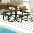 thumbnail image 2 of YYAo Portable Picnic Tables,Square Picnic Table and Bench for 8 Person with Seats and Umbrella Hole-Black, 2 of 9