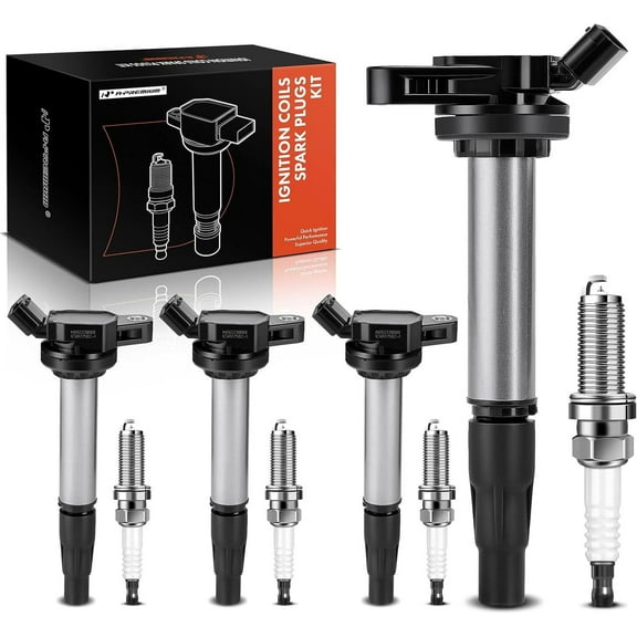 A-Premium UF596 Set of 4 Ignition Coil Pack and Iridium Spark Plugs Compatible with Toyota Corolla 2009-2018 Matrix Prius C-HR & Lexus CT200h 2011-2017 & Scion iM xD