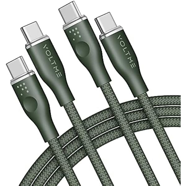 wonima11 USB C Cable (6ft 100W, 2-Pack), Premium Nylon USB C to USB C Cable 2.0, Type C Charging Cable Fast Charge for iPhone 17/16/15 Series,Galaxy S25/S24/S23,MacBook Pro 2020,and More(Green)