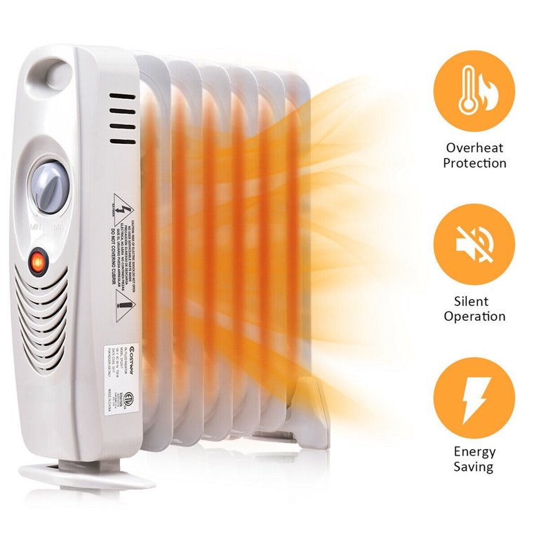 Gymax 700W Oil Filled Space Heater Radiator w/ Adjustable Thermostat Home  Office - Walmart.com