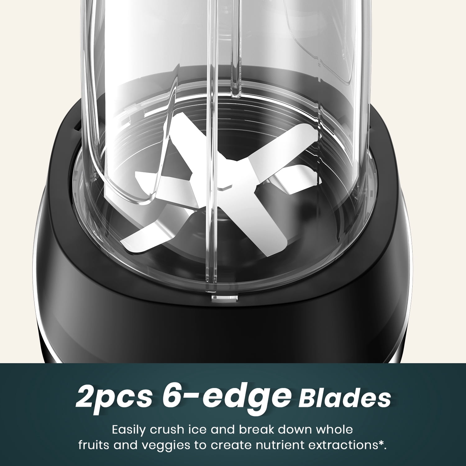 12-Piece Smoothie Blender Maker 25,000 RPM Personal Blender for Ice Crushing Smoothies & Frozen Drinks Nuts with 23oz, 32oz, 37oz Portable Cups Two 6-Leaf Stainless Steel Blades, Silver