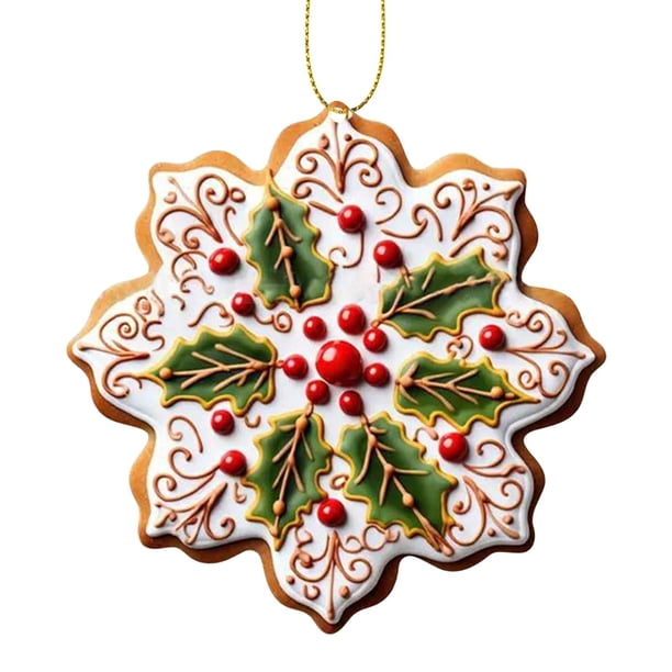 Adorno Colgante de Copo de Nieve 2D de Acrílico Plano para Árbol de Navidad
