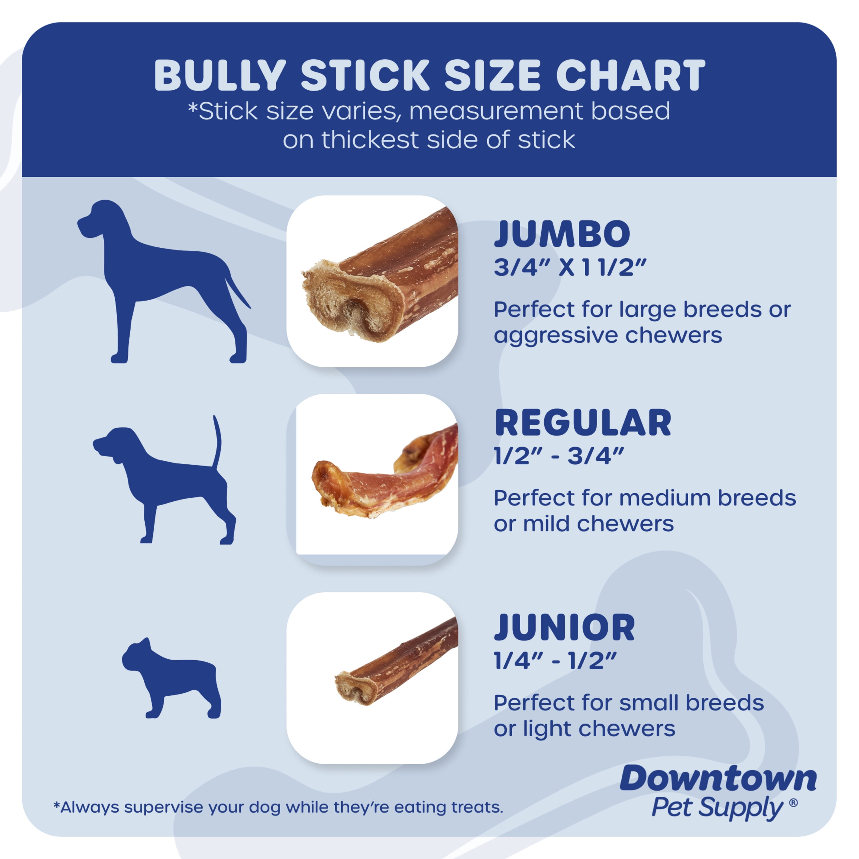 Downtown Pet Supply Bully Sticks For Dogs Free Range Dog Chews 1 lbs Rawhide Free