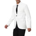 thumbnail image 4 of INSPIRE CHIC Men's Coat Slim Fit Blazer Single Breasted One Button Formal Coat M White, 4 of 7