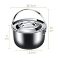 thumbnail image 3 of Stainless Steel Soup Oil Filter Pot with Lid Lard Tank Oil Strainer Basin Bowl, 3 of 12