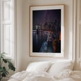 thumbnail image 5 of View of the Brooklyn Bridge Under the Stars - Manhattan New York Photography Cityscape Night Sky Bridge Skyline Stars Milky Way Oak Framed Wall Art Print 11 x 14 inches, 5 of 12