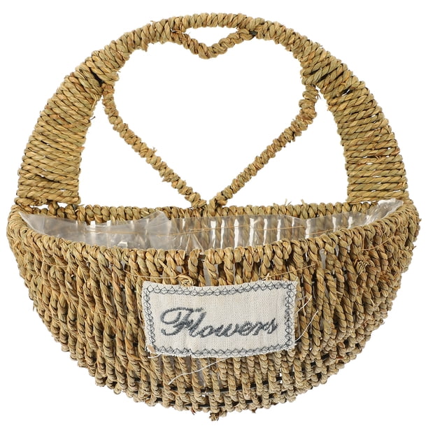 GOOHOCHY Maceta colgante de pared tejida para plantas, cesta colgante para flores, cesta colgante tejida para macetas